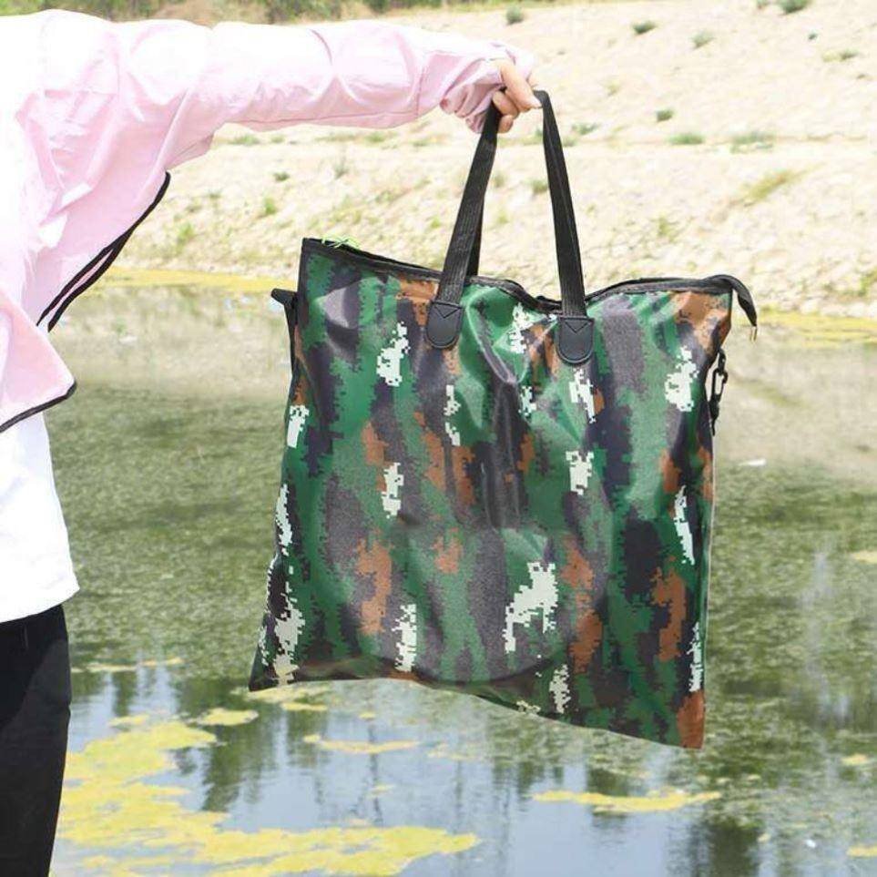 Folding of hand-held fishing bags multifunctionally and thicker water-protected fish drums loaded with drum fishing gear