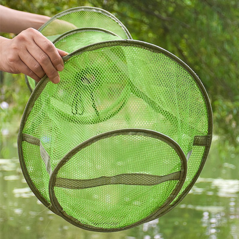 Super-mini-fish with gelney lobster cages folding in and out to catch a little fish with a big belly