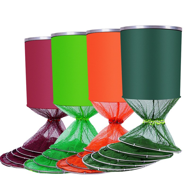 Stainless steel double-ringed nets, rubber-coated fishing nets, and fish can fold fishing nets