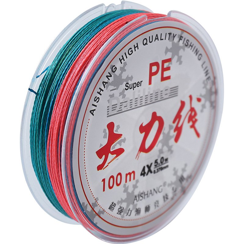 NON-DIP FISHING LINE NINE, EIGHT, 100 M 12, PE CROCHET LINE FIVE-COLOURED PONY