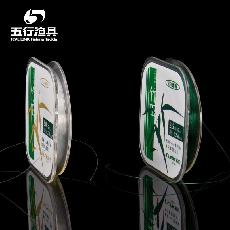 A five-line line, a bamboo field, imports 50 metres of nylon line main line freshwater line fishing
