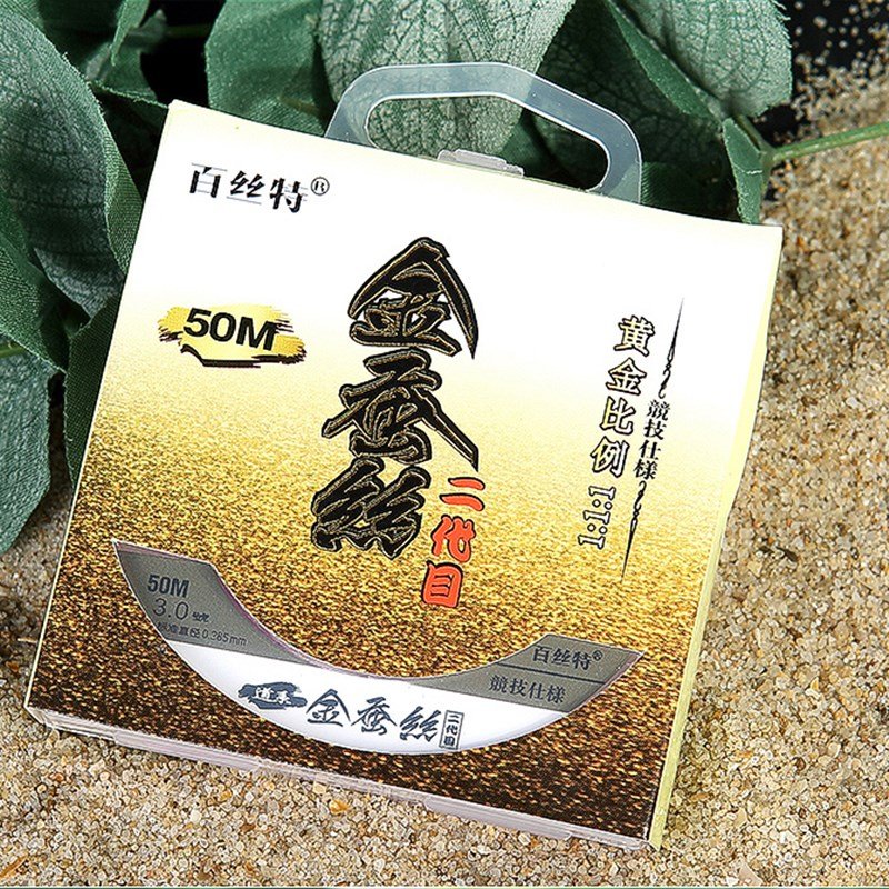 A 50-metre main line of gold swirling fish is imported into the filament soft-coated black gear supply