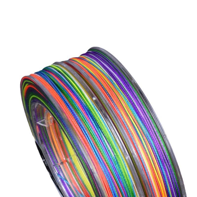 EIGHT PARTS OF A SUB-LINEE FOR 8 CROCHETED FISH CROCHETS X8 M1-COLOURED PE LINE WATER RESISTANT TO GRINDING AND BITE RESISTANCE