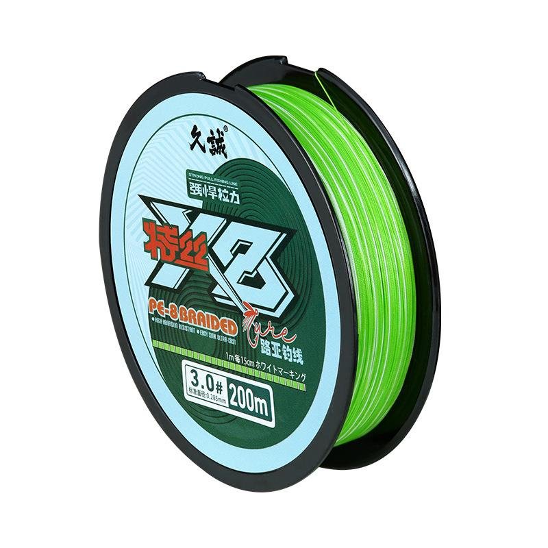 `THE TES 8-LUYA PE STANDARD JAPANESE LINE IS WOVEN THROUGH 8-LUCO LINE