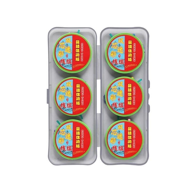 6 rolls of high-profile fishing gear outside the main line box hand-to-hand binding into the main line group