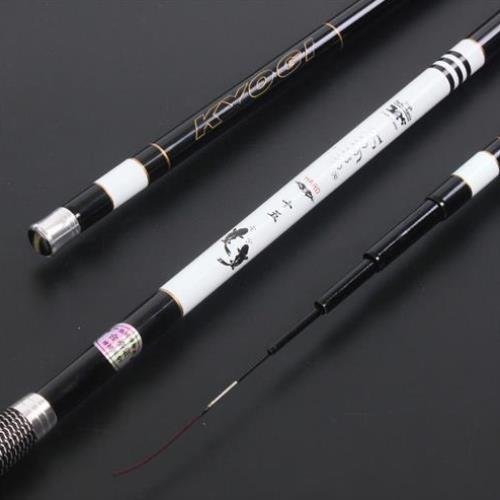 A fishing pole with a fishing pole and a carp pole