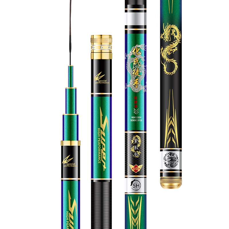 FREE-HAND FISHING RODS, HIGH-CARBON, HEAVY-WEIGHT, HARD-CORE POLES, 28-TO-5-H-FISH POLES, CARP POLES