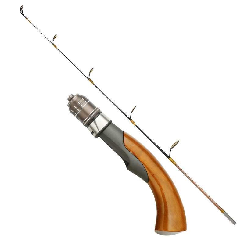 THE NEW FUJI WHEEL HAS A SOLID TENT POLE WITH A SUPER-GUIDED RING ICE FISHING POLE