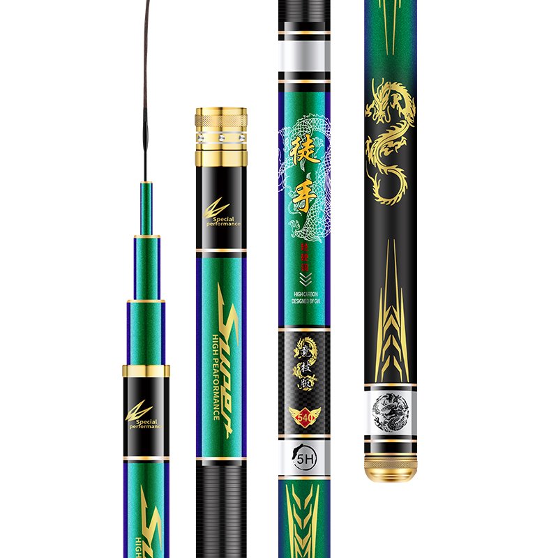 Chess Handicraft pole super-light, super-hard-carbon fishing pole, 28-twisted lake bank black pit combined gear kit