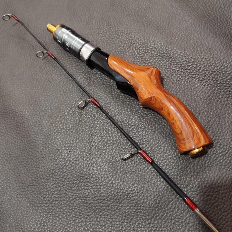Ice-fishing rods with mini-fish rods and squirts, and a little bit of a hard winter rod