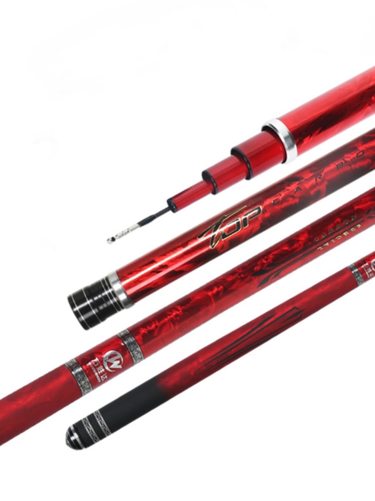 8.5H19 TO 2.1, 2.4, 2.7, 3.3, 3.6, 3.9, 4.5 M SUPER-LIGHT, SUPER-RIGID FISHING POLES
