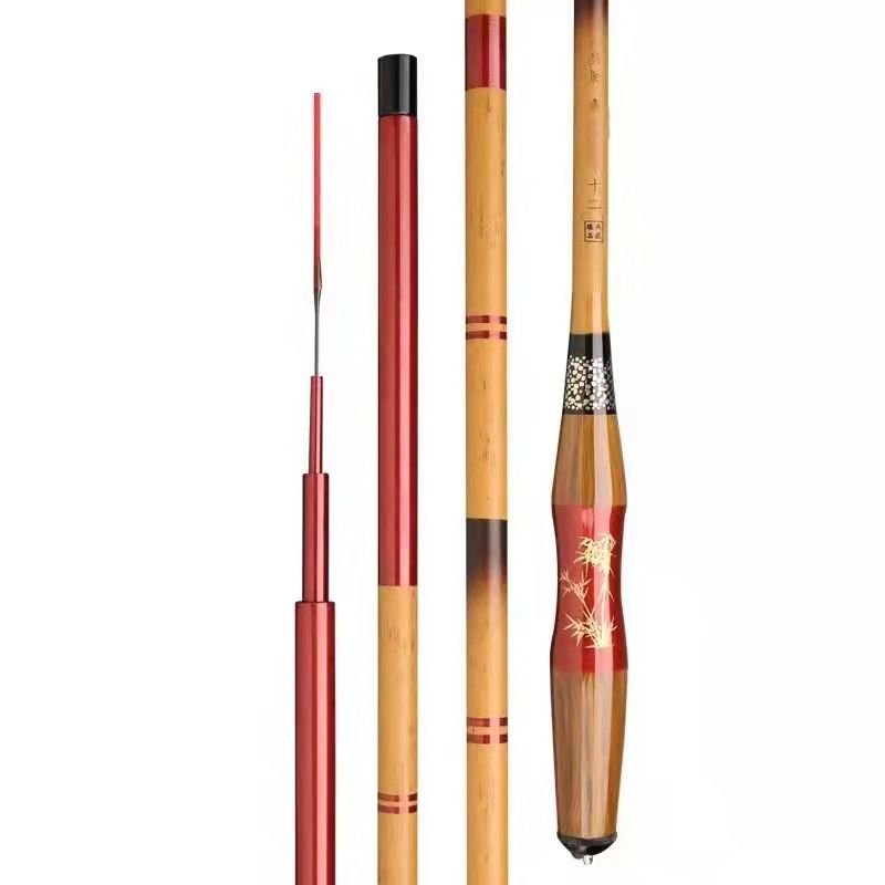 The Han Ding Dynasty pole is 28 to 19 and the mini-rigged station pole is carbon-fishing pole