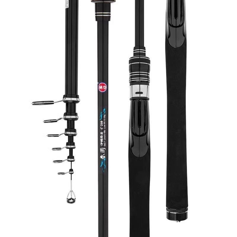 GUANGWAYRU POLES WITH A SPRING RAIN STRETCHER AND AN ML-MODED CARBON ROLLER WHEEL DROPS AND A WHEELED POLE