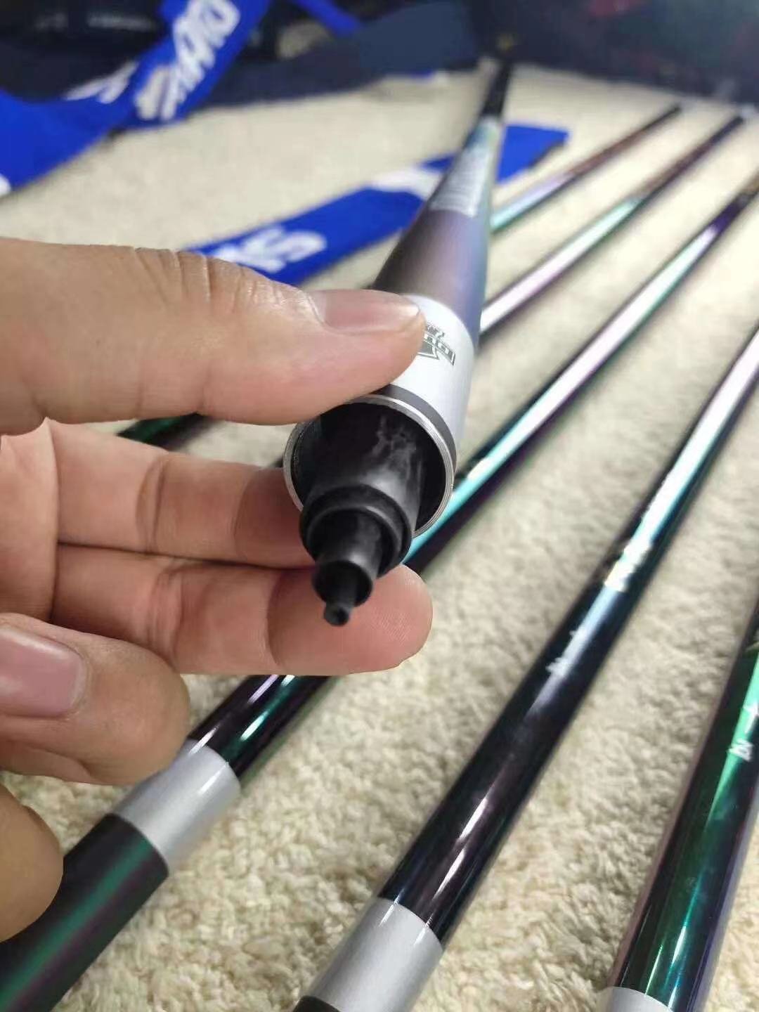 Japan imports 10 brand-named high-carbon fishing poles over and above 28-and-a- 19-twisted long-drive poles