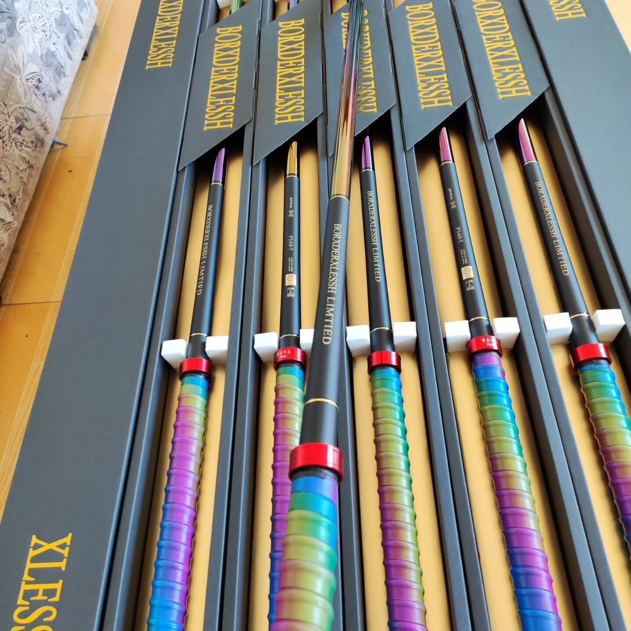 PLANT HANDLES 19 TO 6H LONG-BARREL RODS, RAINBOW-BASED HIGH-CARBON FISHING POLES, AND CLEARS THE STOCK FOR SPECIAL PRICES