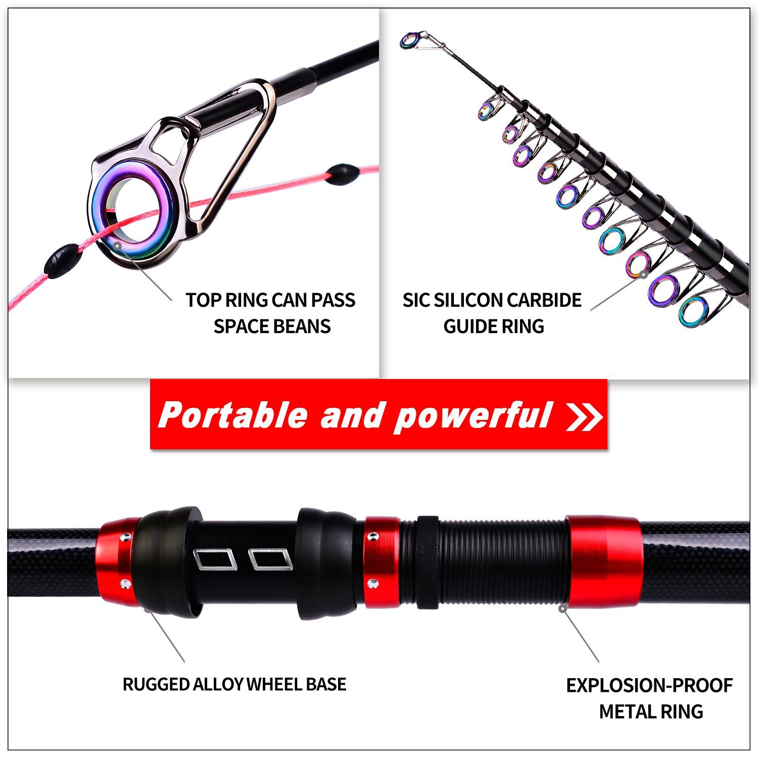 Mini-carbon poles, short-banded mini-bars, short-and-short-button fishing gear