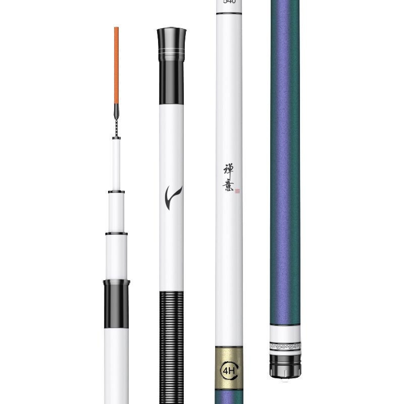 The Han Ding Shih pole and the super-light old-fashioned fish pole and the black-pit pole