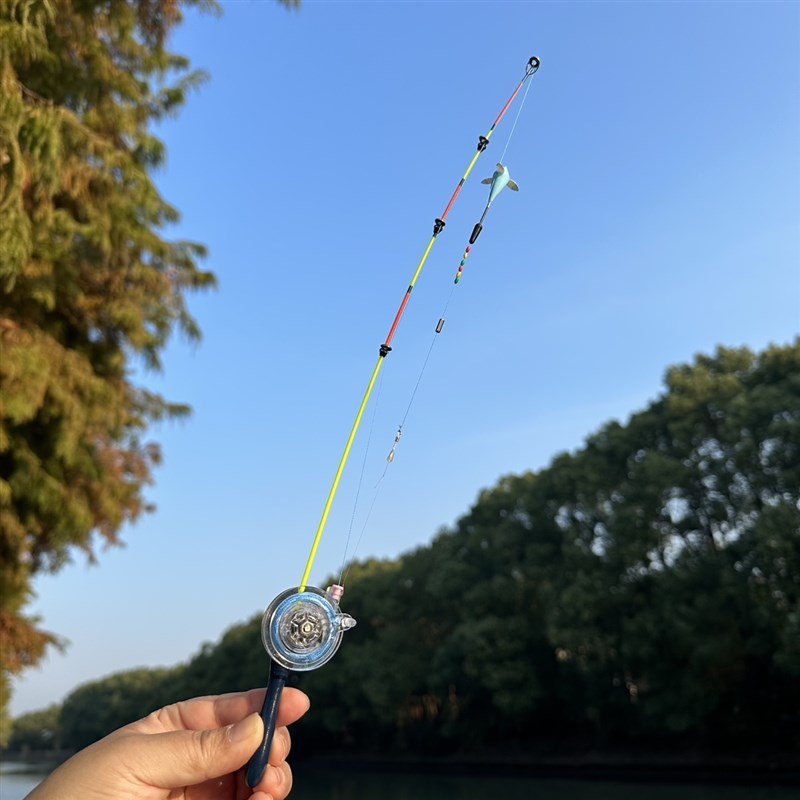 Homemade super-short mini-fishing poles with dailies