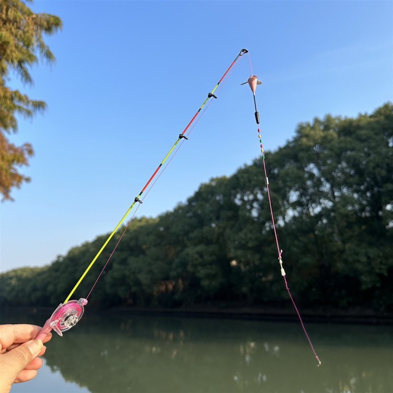 Homemade super-short mini-fishing poles with dailies