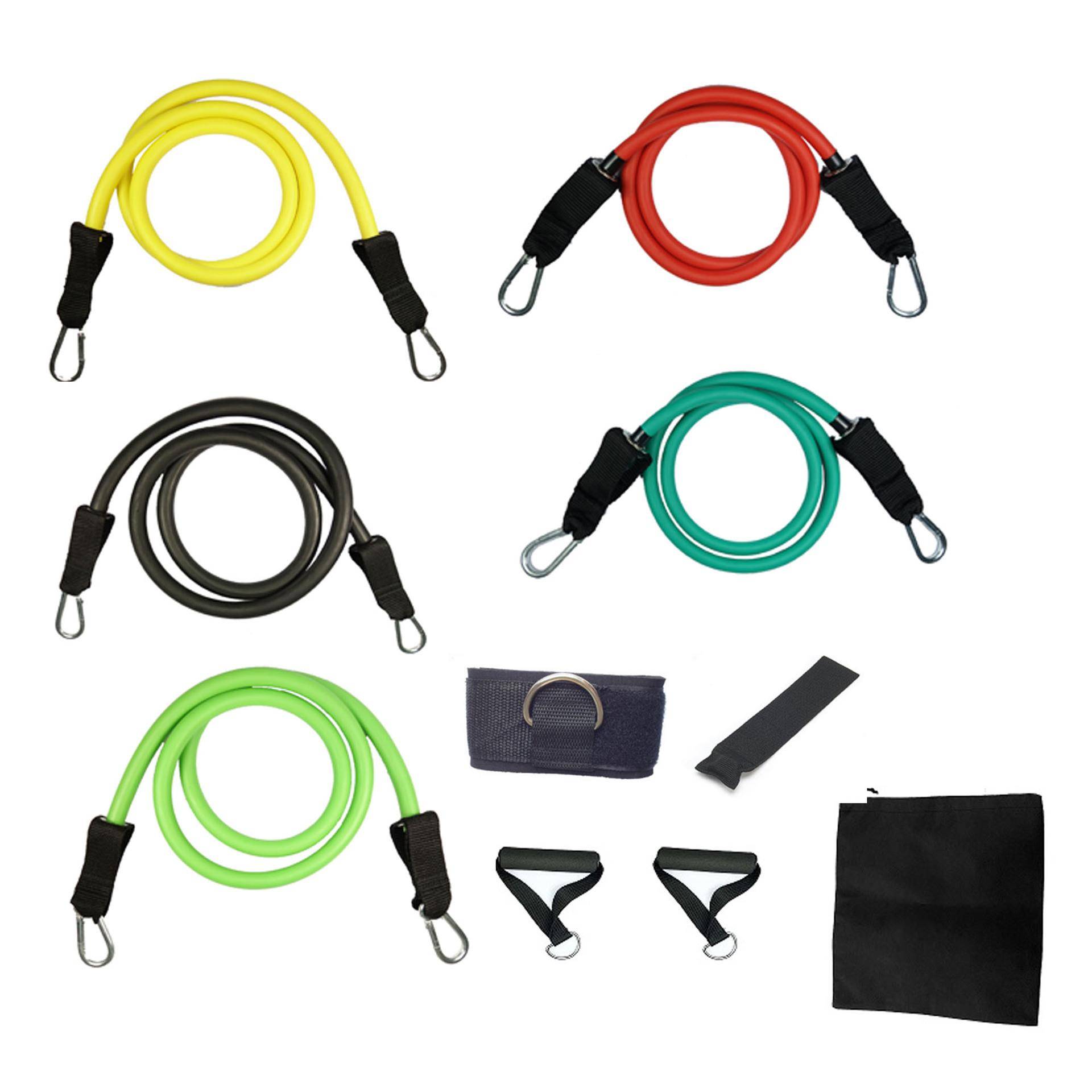 Factory latex tube tension tube fitness equipment family set yoga rope 11 pieces of tensilers
