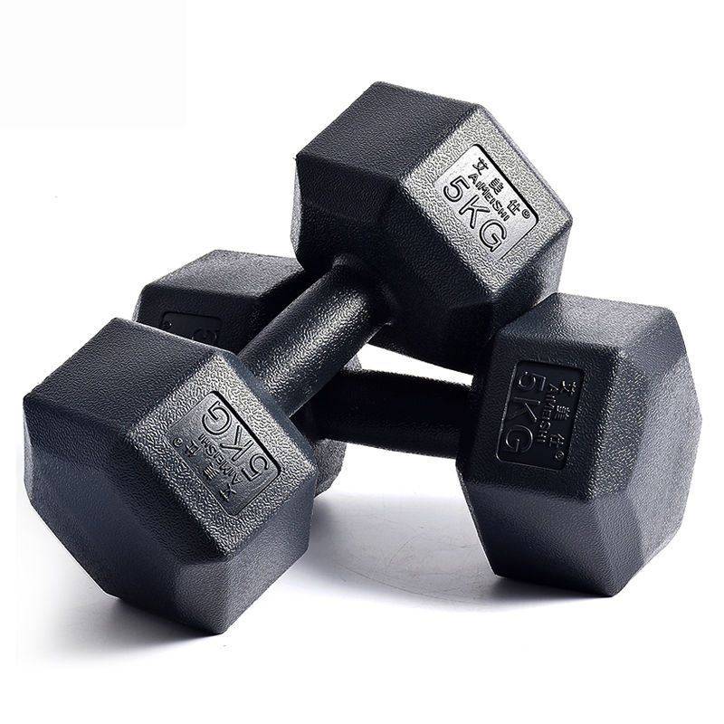 Hexagon dumbbell men's fitness student 2kg5 kg family 10kg bag gum training arm female fitness equipment small dumbbells