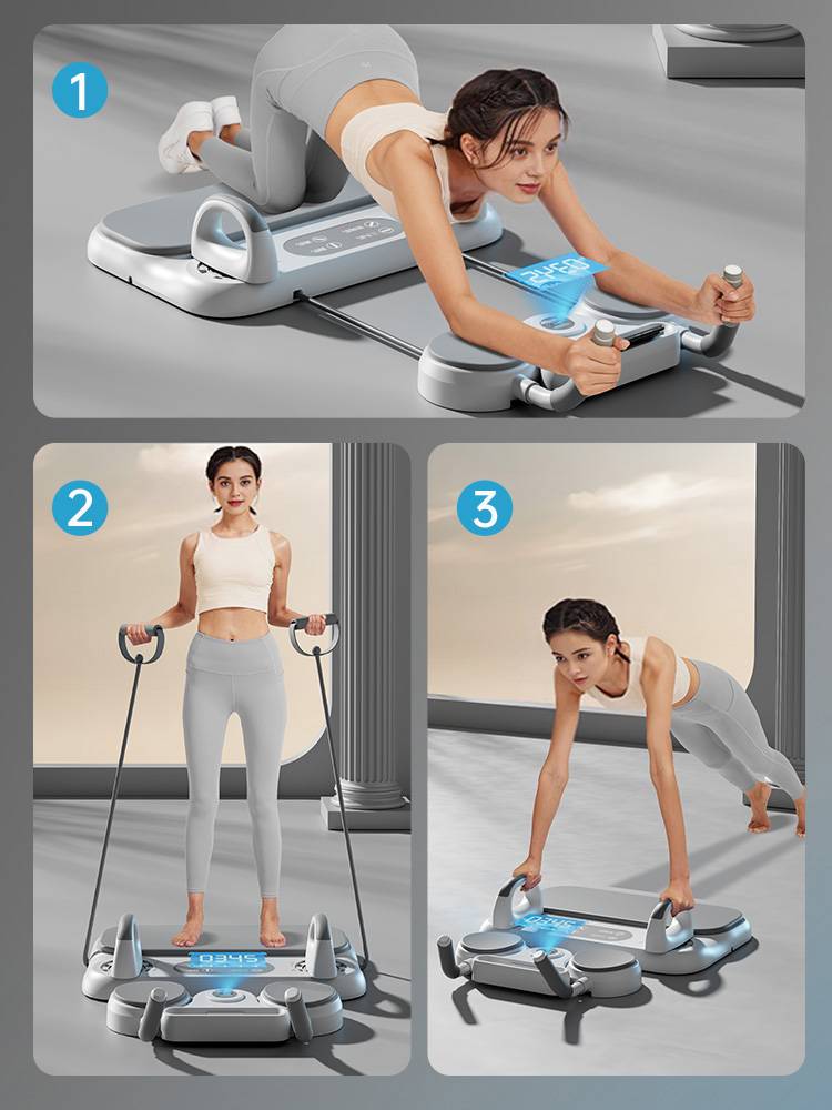Multifunctional fitness board Jianxianxian wheel automatically rebounds thin belly, abdominal muscles, push -ups, tablet brackets, fitness equipment