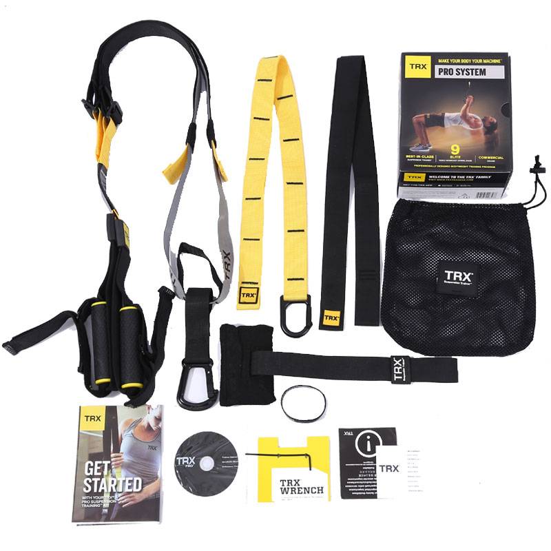 TRX suspension training belt system fitness belt tension rope resistance belt shaping home gym equipment P7