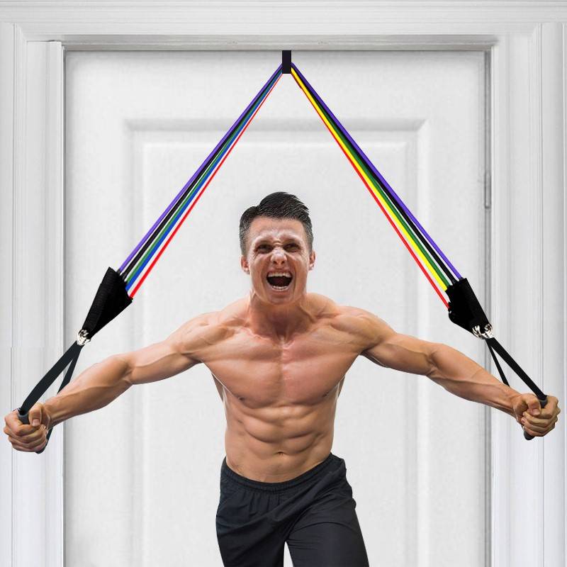 Home Elastic Rope Fitness Taste Rights Men's Muscle Muscle Leg Power Training Body Power resistance Banded with rubber band chest expansion equipment