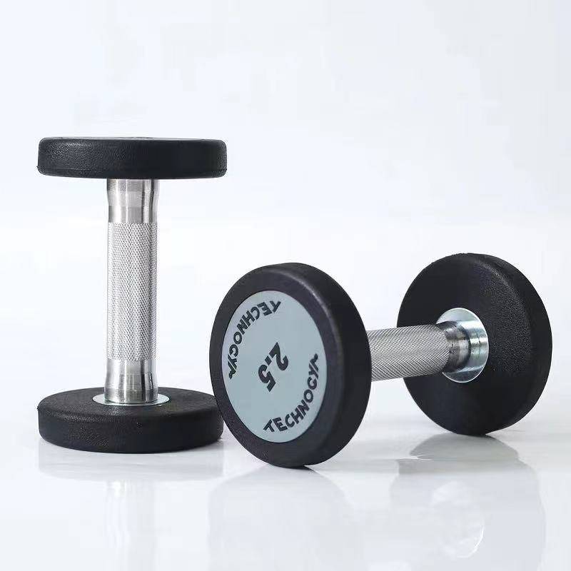 Tynojian dumbbells Pure steel heavy steel gym special twisting head fixed PU lid 2.5-50kg men