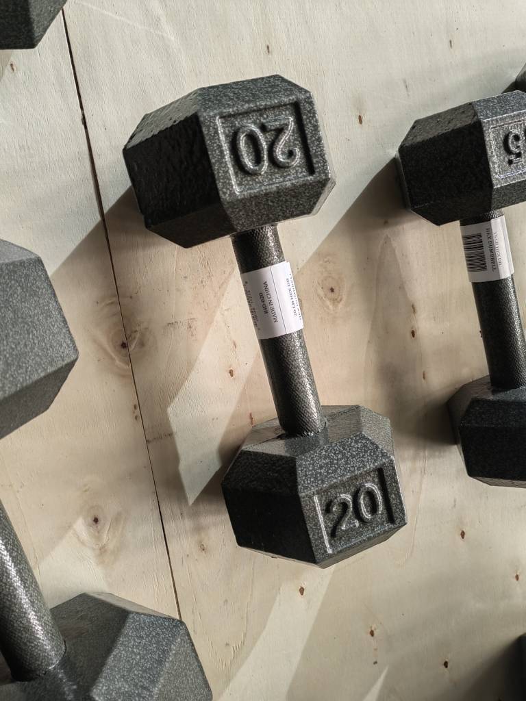 Hexagonal paint dumbbell classic American pure iron cast iron weightlifting fitness equipment integrated fixed men's baking paint spray paint