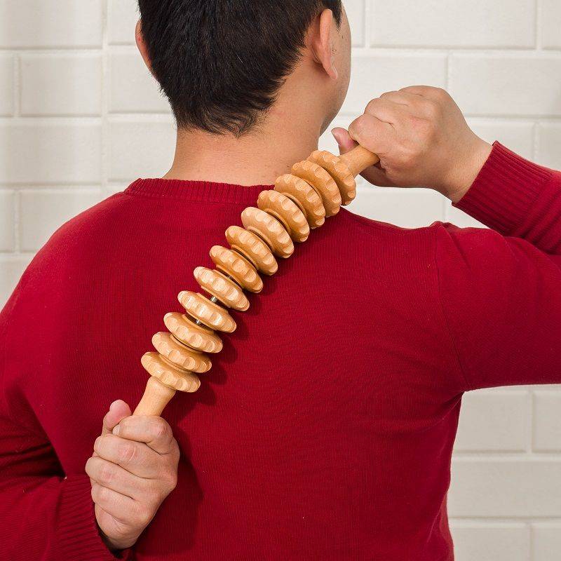 Bending solid wood muscle relaxation wolf tooth rod yoga roller roller shaft wheel fitness yoga pillar skinny leg meridian roller roller stick