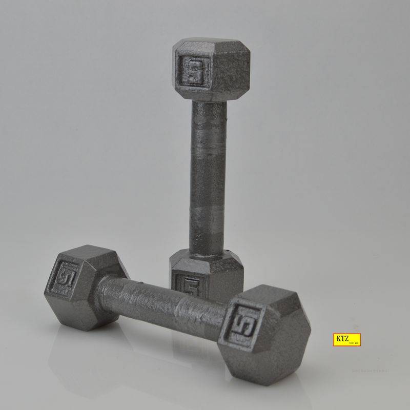 Gym household fitness equipment hexagonal paint fixed dumbbells Overall cast iron Hex Cast Dumbbell
