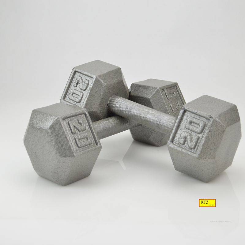 Gym household fitness equipment hexagonal paint fixed dumbbells Overall cast iron Hex Cast Dumbbell