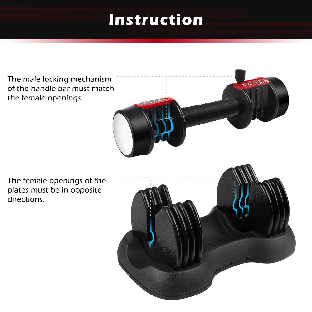 Quickly adjust the dumbbell men's fitness home large-weight training equipment pure steel dumbbell 5-25 pounds
