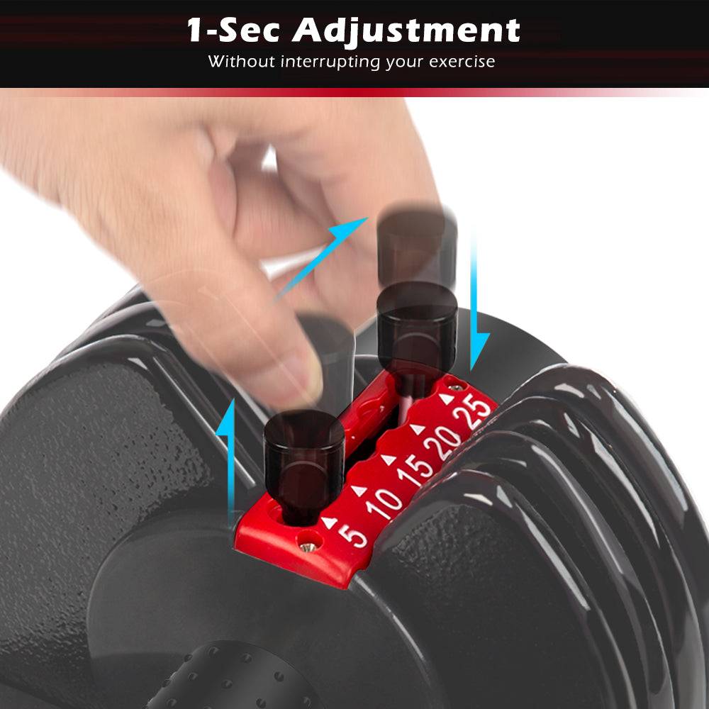Quickly adjust the dumbbell men's fitness home large-weight training equipment pure steel dumbbell 5-25 pounds