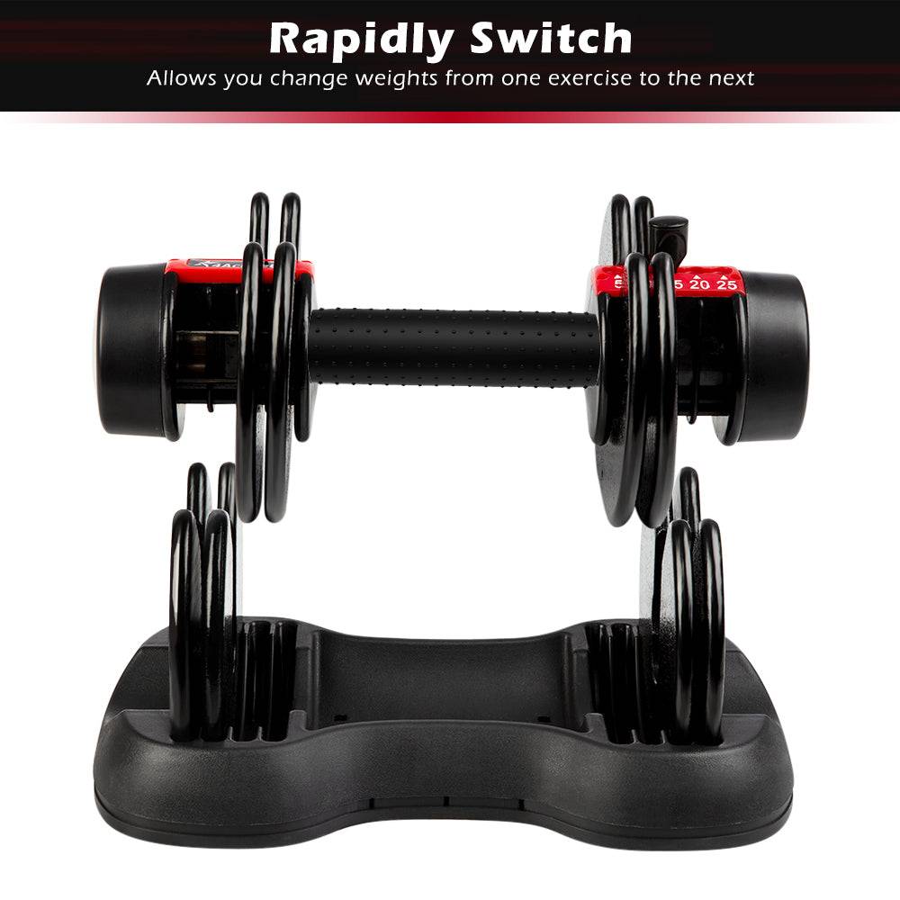 Quickly adjust the dumbbell men's fitness home large-weight training equipment pure steel dumbbell 5-25 pounds