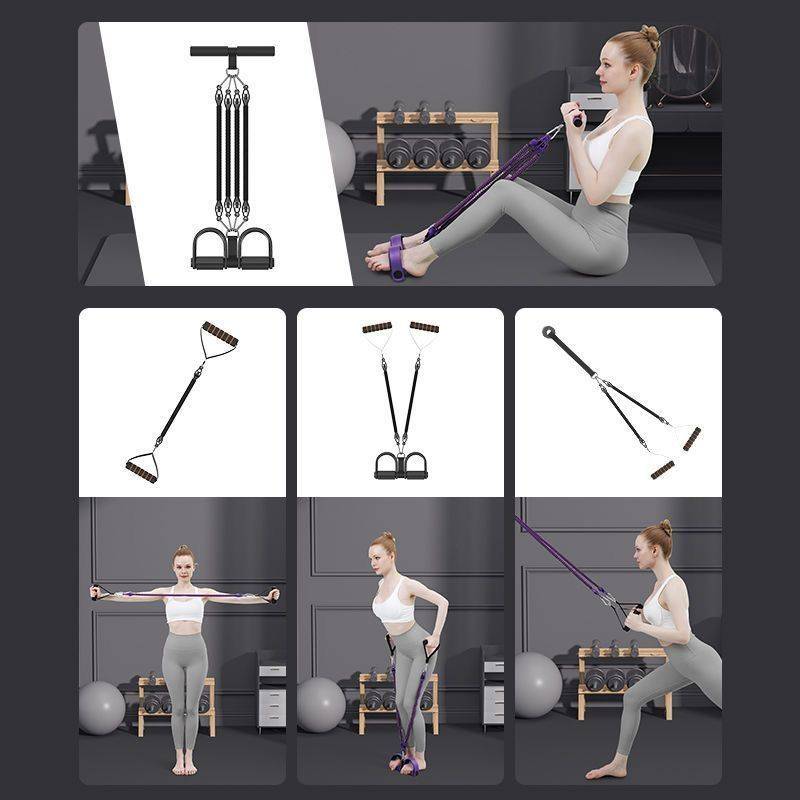 Multifunctional pedal tensilers slimming up and sitting up to assist the chest expansion fitness equipment Furnishing female weight loss tension rope