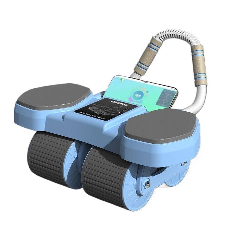 Intelligent counting four -wheeled abdomen wheels new generation of AI smart thin belly artifact automatically rebound fitness abdominal muscle wheel
