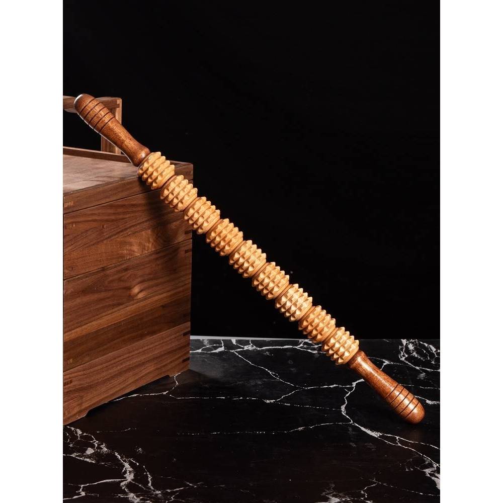 Japanese solid wooden roller roller wolf rod massage muscles relaxes leg yoga auxiliary tool supplies Langya rollers