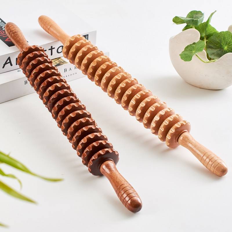 Japanese wooden muscle relaxation wolf tooth rod massage roller gymnobalia yoga stick skinny leg cervical roller