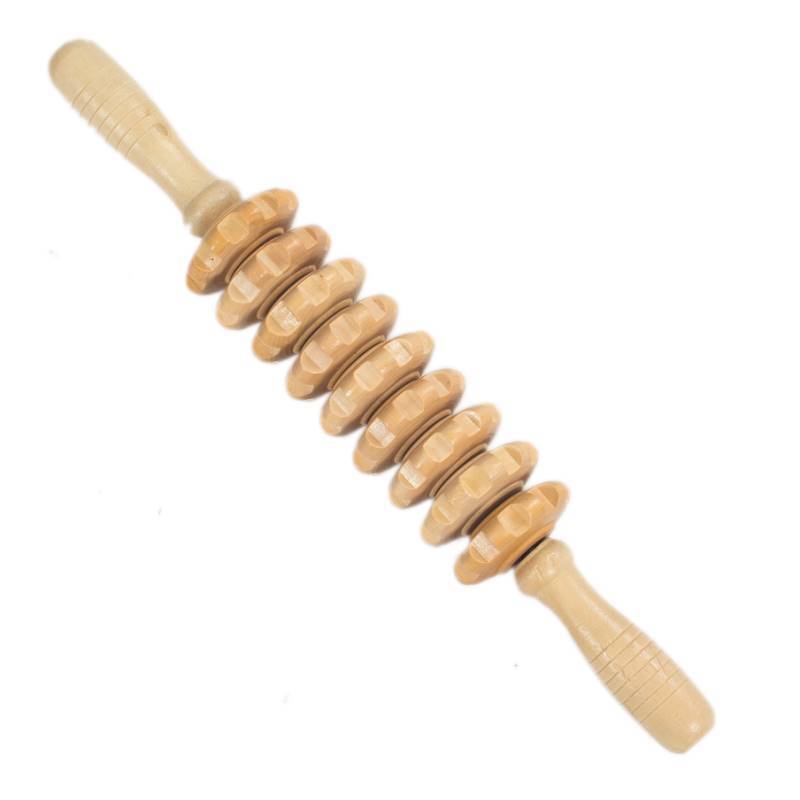 Japanese wooden muscle relaxation wolf tooth rod massage roller gymnobalia yoga stick skinny leg cervical roller