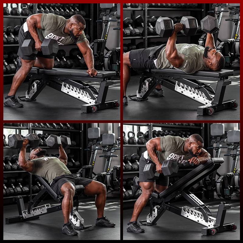 Professional dumbbell bench Commercially stood up and sitting bench multi -functional fitness chair household flying bird bench presses fitness equipment