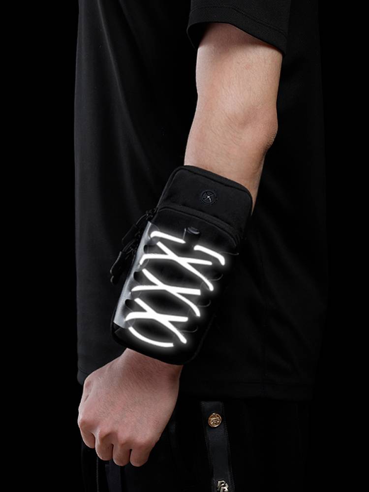 Mobile phone bag fitness men's running mobile phone arm bag arms fitness equipment light and light outdoor riding reflective rope running night