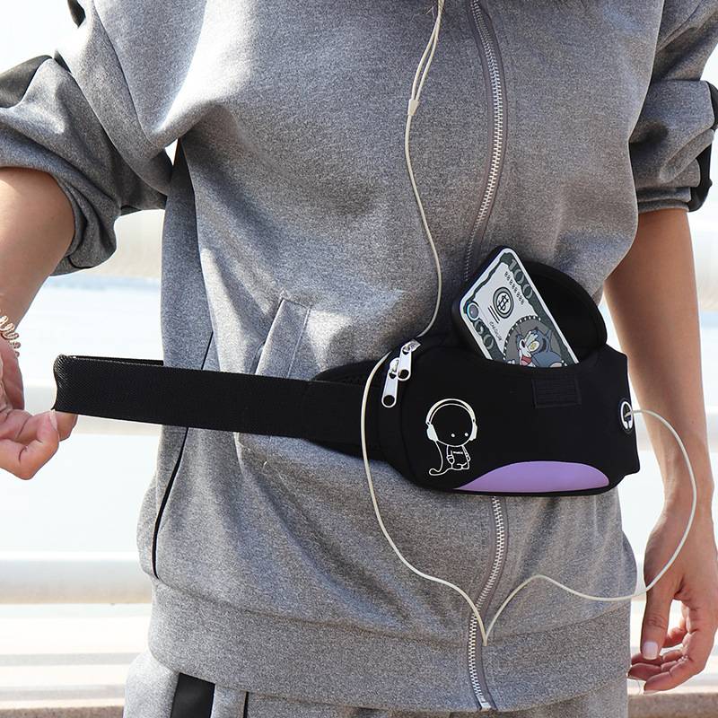 New ultra -thin running sports waist bag multi -function mobile phone bag outdoor, female, young and old universal fitness invisible waterproof