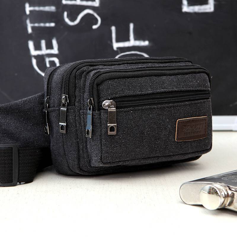 Canvas Multi -Strangers Waste Bags Male Freispy Person Person Big Bags Large -capacity Sports Sports Mobile Pack -resistant Wallet Package