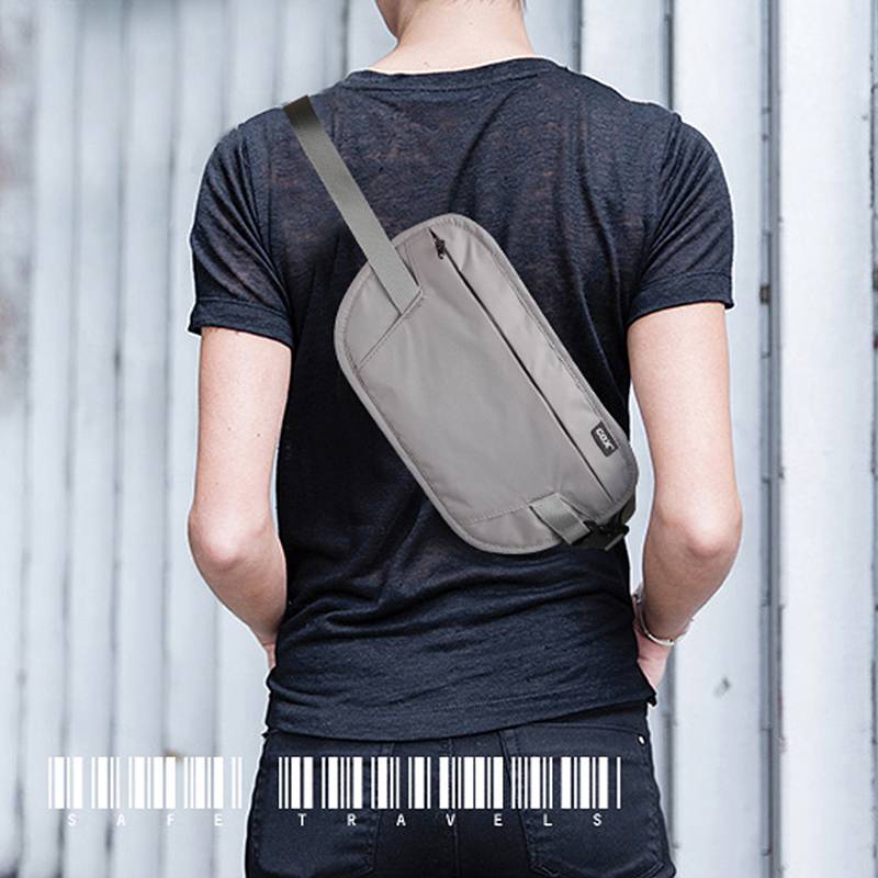 GOX anti -theft invisible waist bag, ultra -thin passport bag, travel sports mobile phone running fitness belt