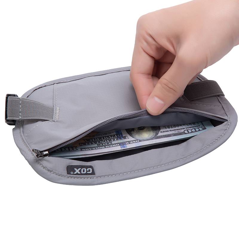 GOX anti -theft invisible waist bag, ultra -thin passport bag, travel sports mobile phone running fitness belt