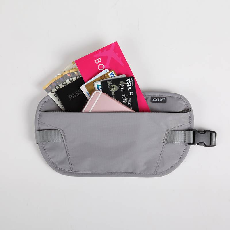 GOX anti -theft invisible waist bag, ultra -thin passport bag, travel sports mobile phone running fitness belt