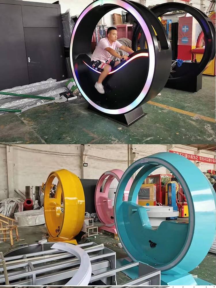 FRP bicycle fountain interactive equipment water spray smart park scenic spot net red stainless steel bicycle device