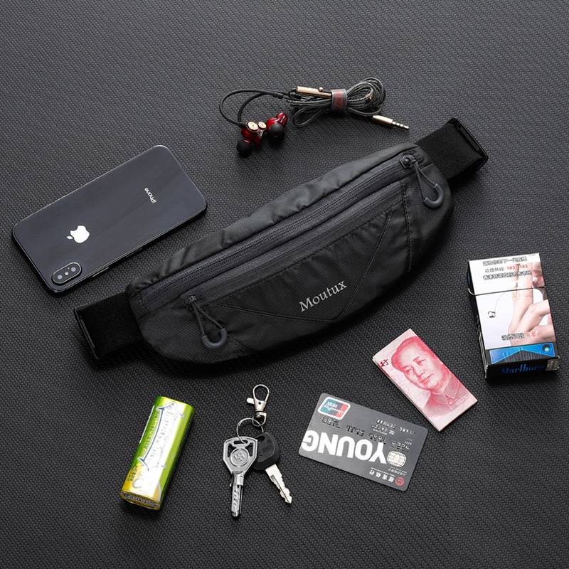 Outdoor travel running mobile phone waist bag sports fitness men and women multi -function, large -capacity waterproof and invisible light dual belt